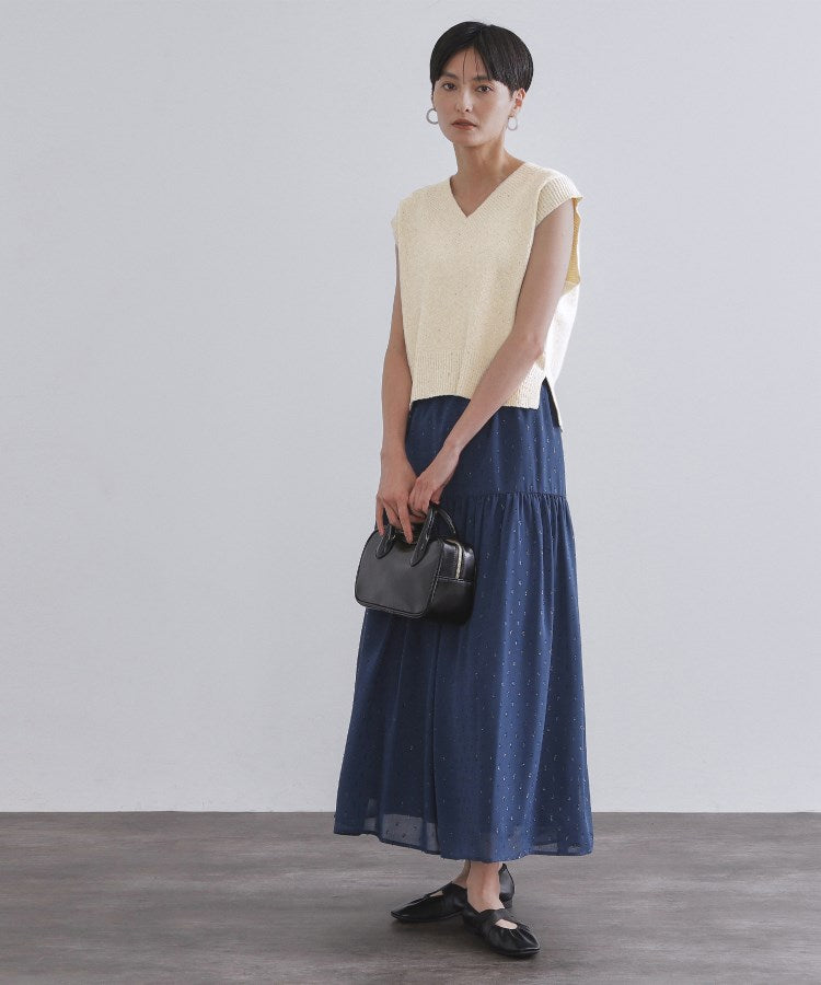 オペーク ドット クリップ OPAQUE.CLIP スパンコールラメVネックニット【手洗い可】 （グリーン(622)） グリーン(622)