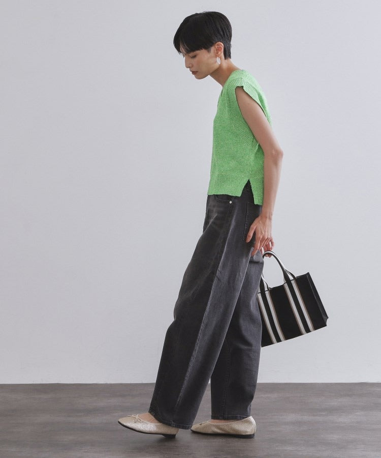 オペーク ドット クリップ OPAQUE.CLIP スパンコールラメVネックニット【手洗い可】 （グリーン(622)） グリーン(622)