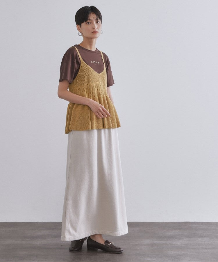 オペーク ドット クリップ OPAQUE.CLIP カギ針風ニットキャミビスチェ【洗濯機洗い可】 （チャコールグレー(014)） チャコールグレー(014)