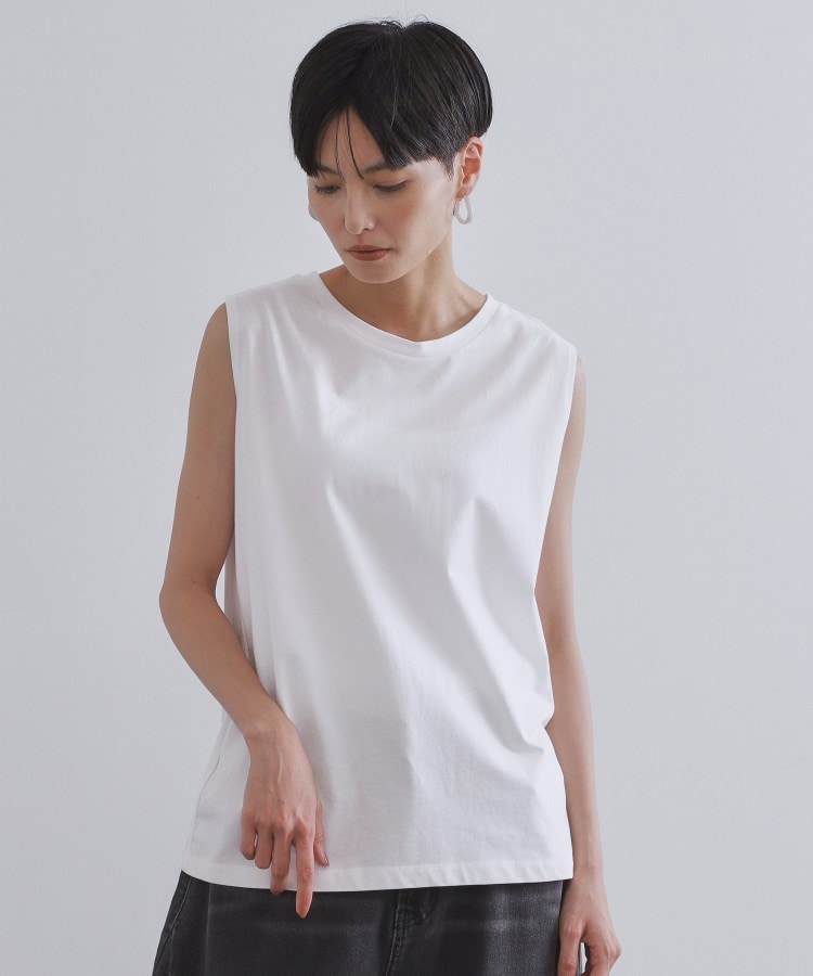 オペーク ドット クリップ OPAQUE.CLIP 《ツインセット》フリルキャミビスチェ×フレンチスリーブカットソー【洗濯機洗い可】 （ホワイト(001)） ホワイト(001)