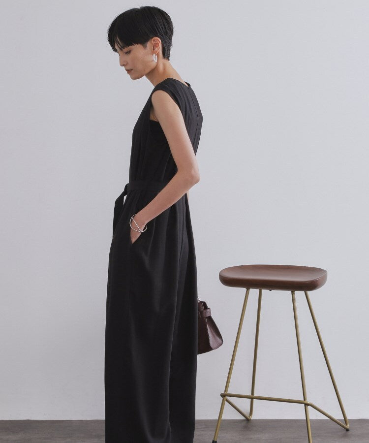 オペーク ドット クリップ OPAQUE.CLIP 麻混ベルト付きオールインワン【洗濯機洗い可】 （ブラウン(043)） ブラウン(043)