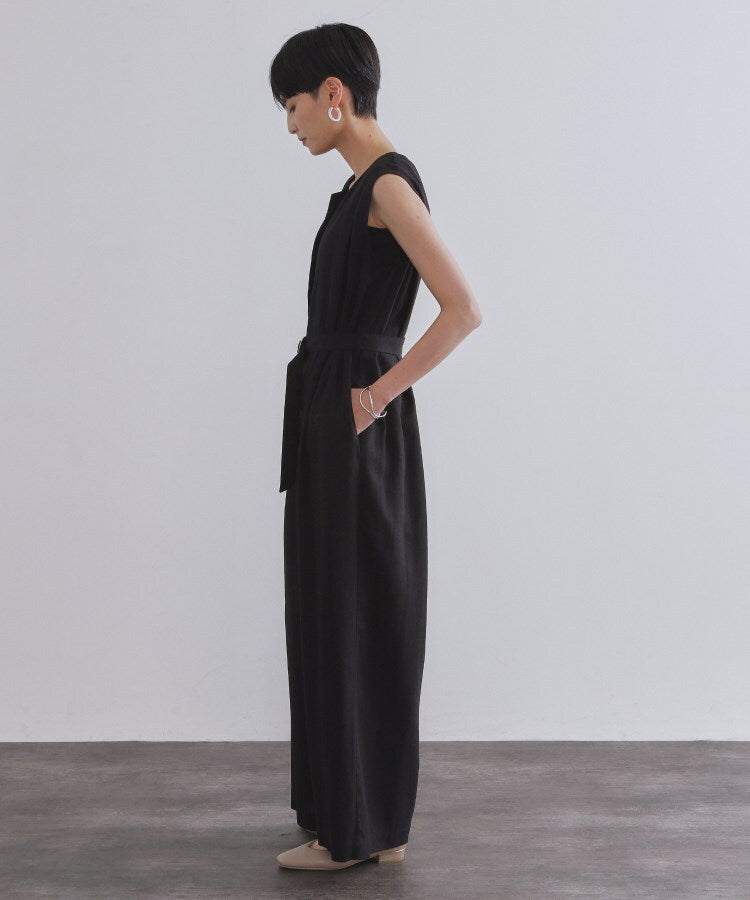 オペーク ドット クリップ OPAQUE.CLIP 麻混ベルト付きオールインワン【洗濯機洗い可】 （ブラウン(043)） ブラウン(043)