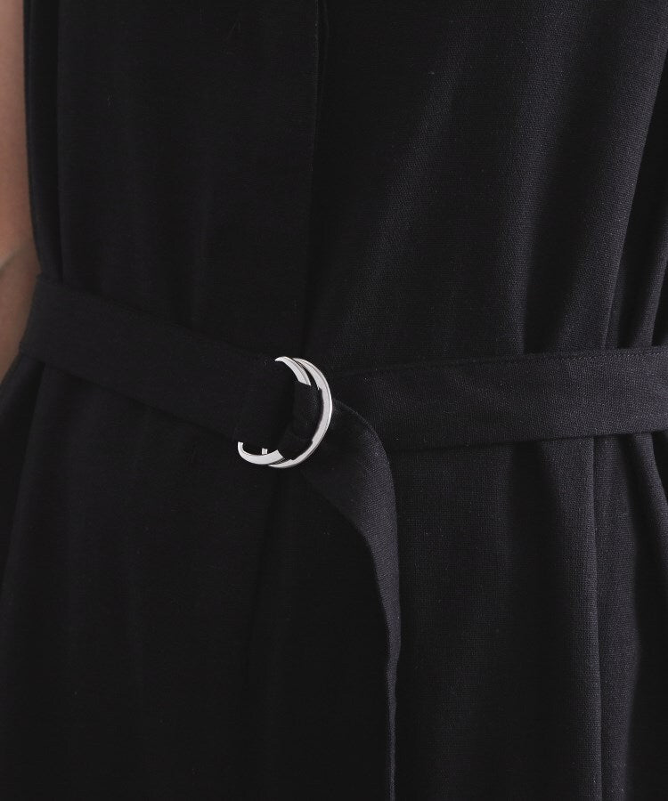 オペーク ドット クリップ OPAQUE.CLIP 麻混ベルト付きオールインワン【洗濯機洗い可】 （ブラウン(043)） ブラウン(043)