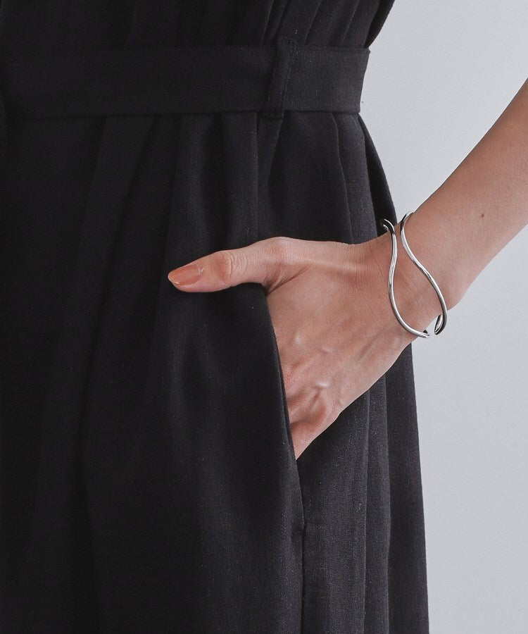 オペーク ドット クリップ OPAQUE.CLIP 麻混ベルト付きオールインワン【洗濯機洗い可】 （ブラウン(043)） ブラウン(043)