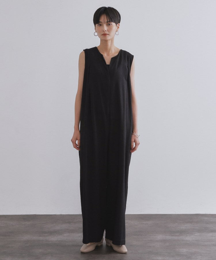 オペーク ドット クリップ OPAQUE.CLIP 麻混ベルト付きオールインワン【洗濯機洗い可】 （ブラウン(043)） ブラウン(043)