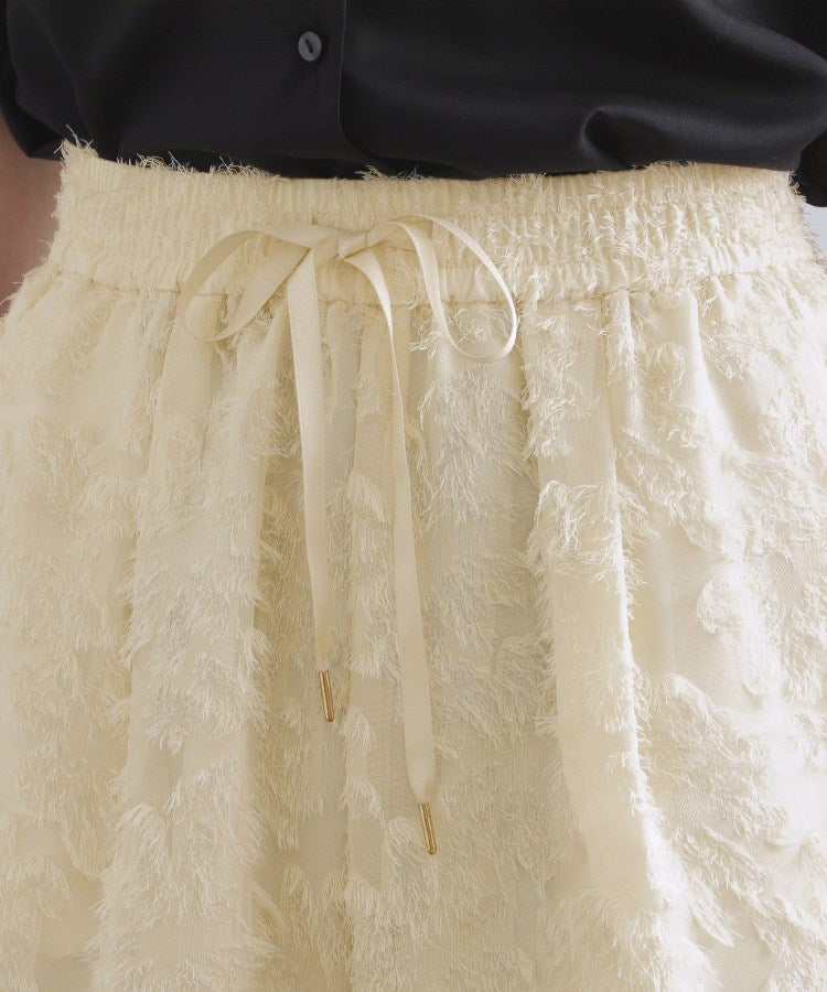 オペーク ドット クリップ OPAQUE.CLIP フリンジジャカードイージーパンツ【洗濯機洗い可】 （ブラック(019)） ブラック(019)