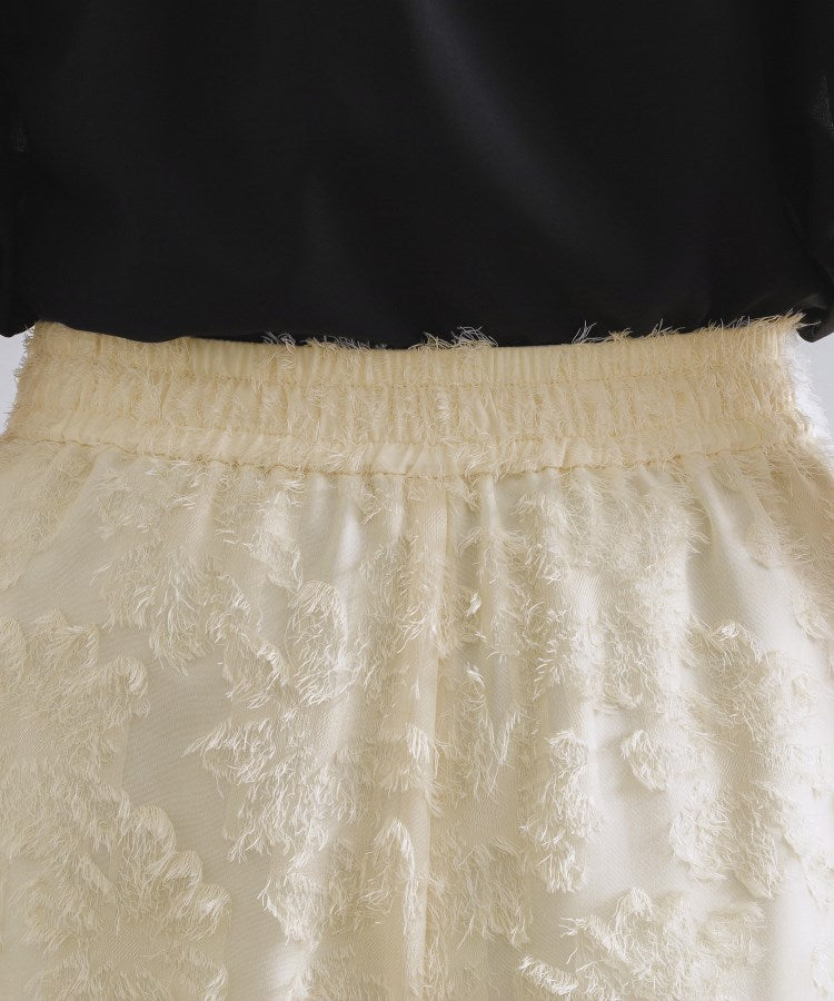 オペーク ドット クリップ OPAQUE.CLIP フリンジジャカードイージーパンツ【洗濯機洗い可】 （ブラック(019)） ブラック(019)