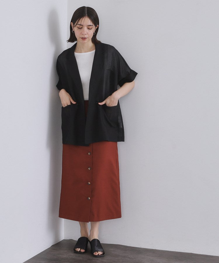 オペーク ドット クリップ OPAQUE.CLIP メッシュリラクシーテーラードジャケット【洗濯機洗い可】 （ブラック(019)） ブラック(019)