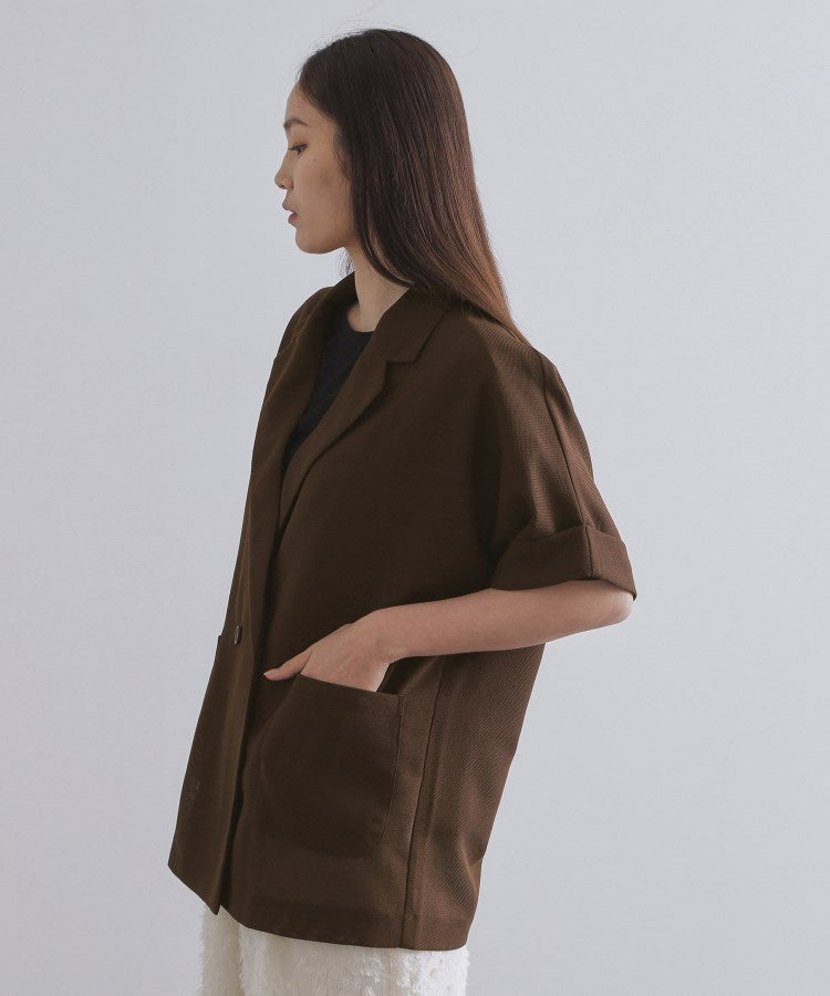 オペーク ドット クリップ OPAQUE.CLIP メッシュリラクシーテーラードジャケット【洗濯機洗い可】 （ブラック(019)） ブラック(019)