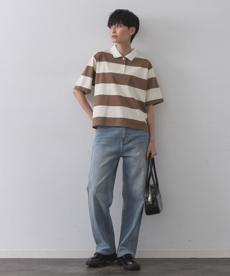 オペーク ドット クリップ OPAQUE.CLIP カラーボーダーポロカットソー【洗濯機洗い可】 （ベージュ(352)） ベージュ(352)