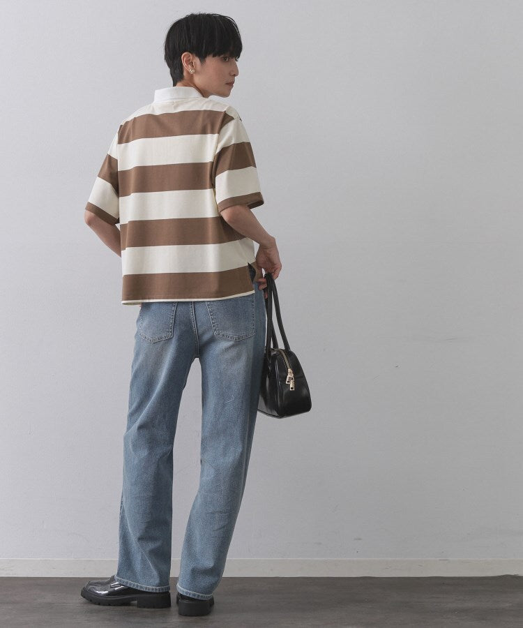 オペーク ドット クリップ OPAQUE.CLIP カラーボーダーポロカットソー【洗濯機洗い可】 （ベージュ(352)） ベージュ(352)