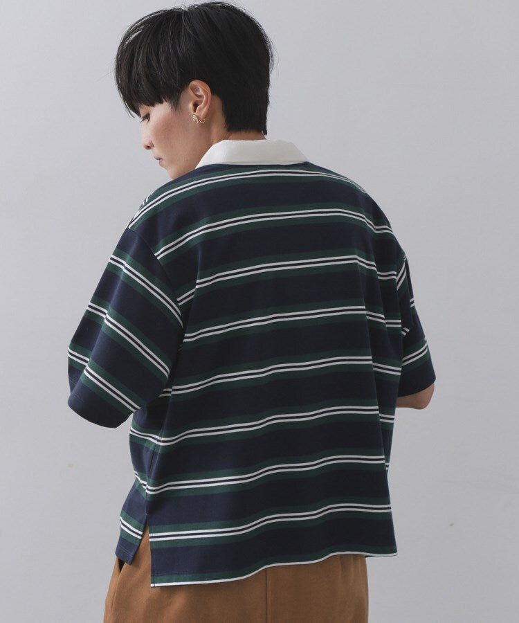 オペーク ドット クリップ OPAQUE.CLIP カラーボーダーポロカットソー【洗濯機洗い可】 （ベージュ(352)） ベージュ(352)