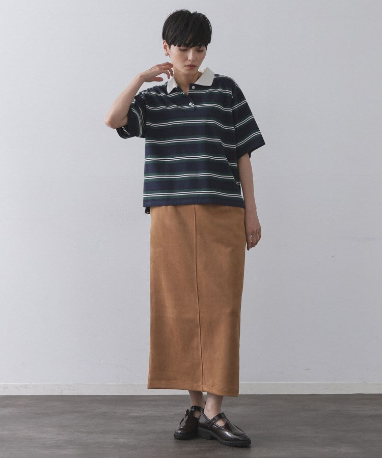 オペーク ドット クリップ OPAQUE.CLIP カラーボーダーポロカットソー【洗濯機洗い可】 （ベージュ(352)） ベージュ(352)