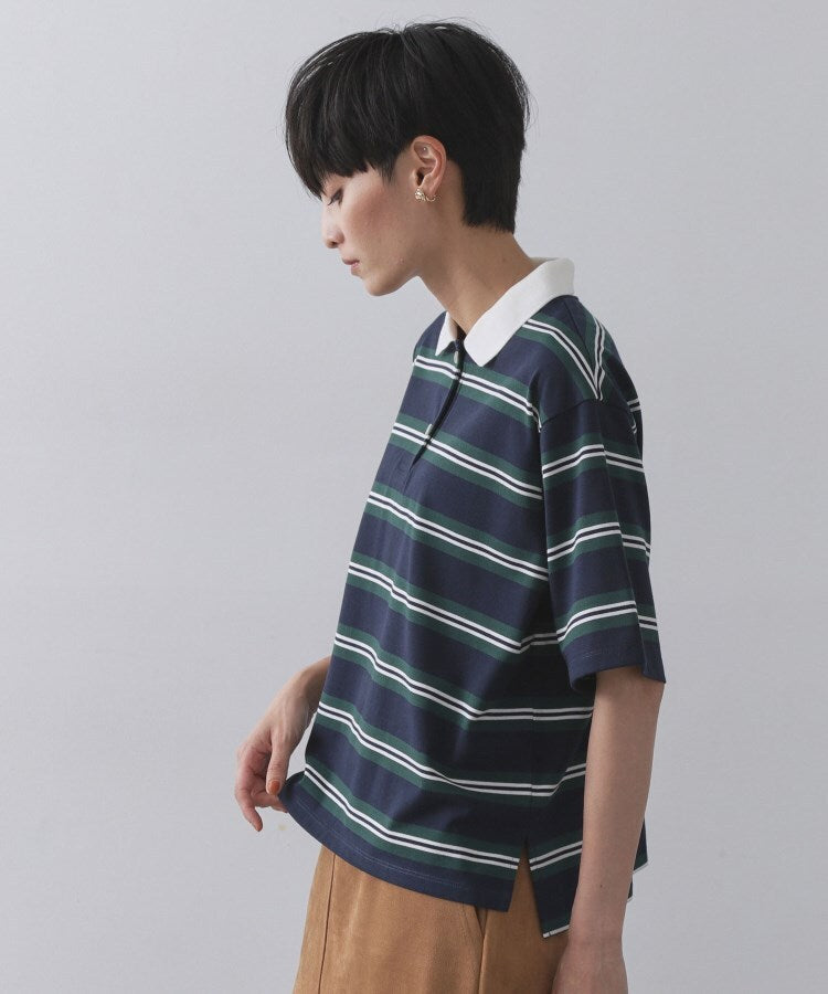 オペーク ドット クリップ OPAQUE.CLIP カラーボーダーポロカットソー【洗濯機洗い可】 （ベージュ(352)） ベージュ(352)