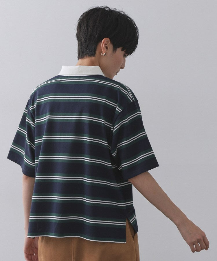 オペーク ドット クリップ OPAQUE.CLIP カラーボーダーポロカットソー【洗濯機洗い可】 （ベージュ(352)） ベージュ(352)