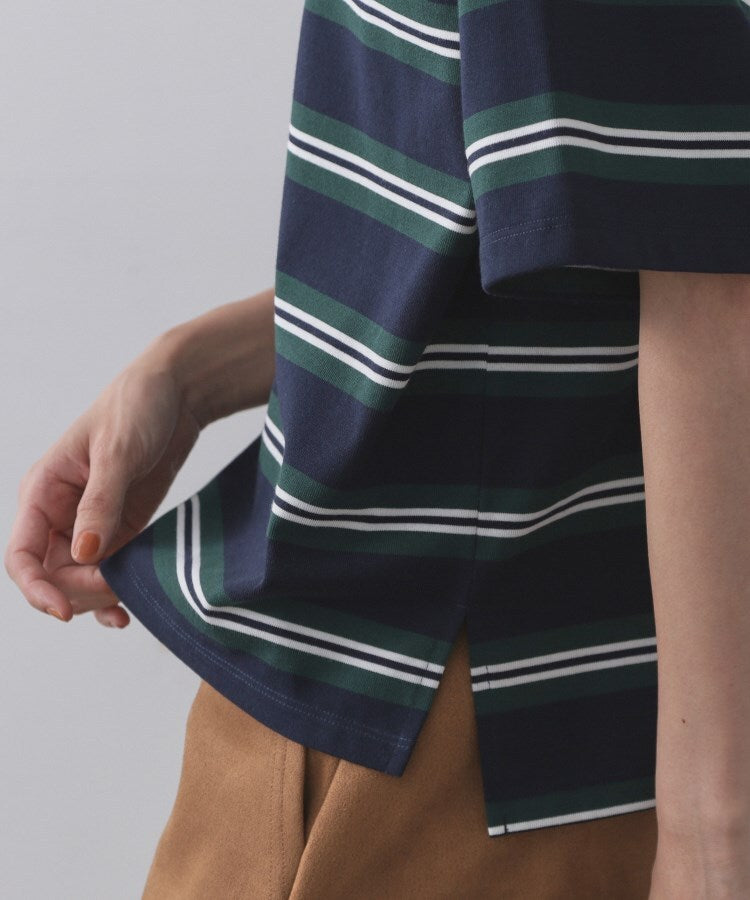 オペーク ドット クリップ OPAQUE.CLIP カラーボーダーポロカットソー【洗濯機洗い可】 （ベージュ(352)） ベージュ(352)