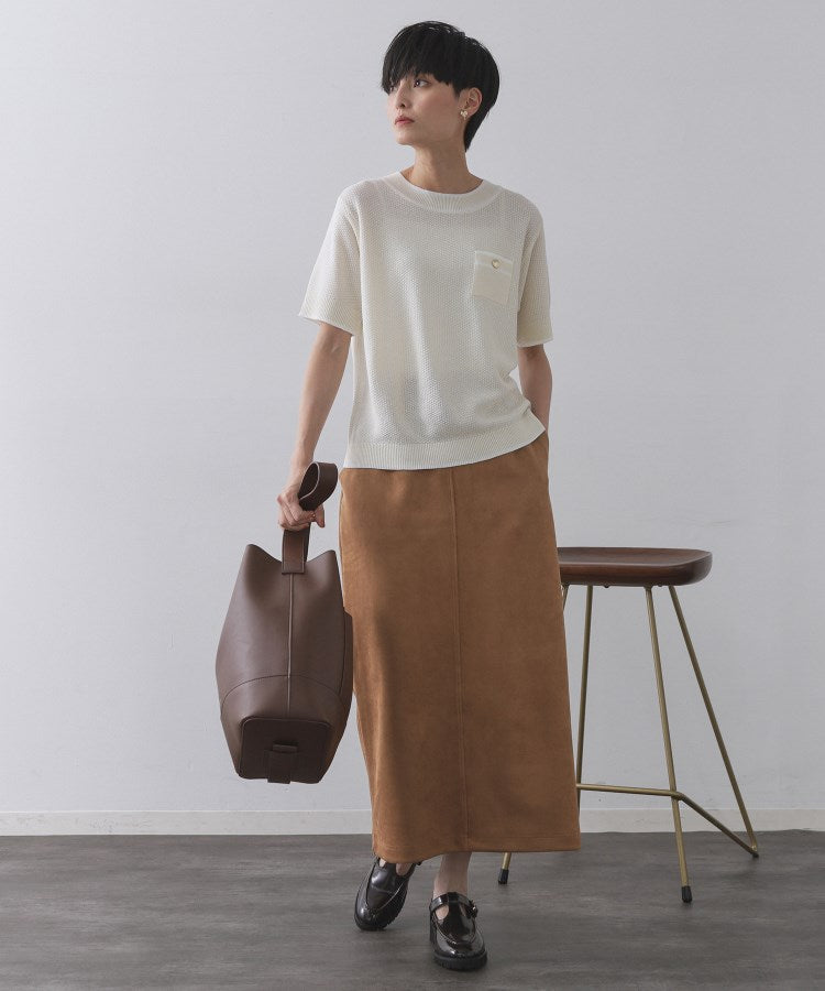 オペーク ドット クリップ OPAQUE.CLIP ツイードライクポケット付きニット【洗濯機洗い可／抗ピル】 （オフホワイト(003)） オフホワイト(003)