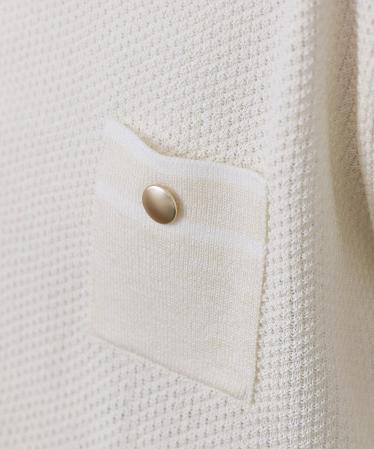 オペーク ドット クリップ OPAQUE.CLIP ツイードライクポケット付きニット【洗濯機洗い可／抗ピル】 （オフホワイト(003)） オフホワイト(003)