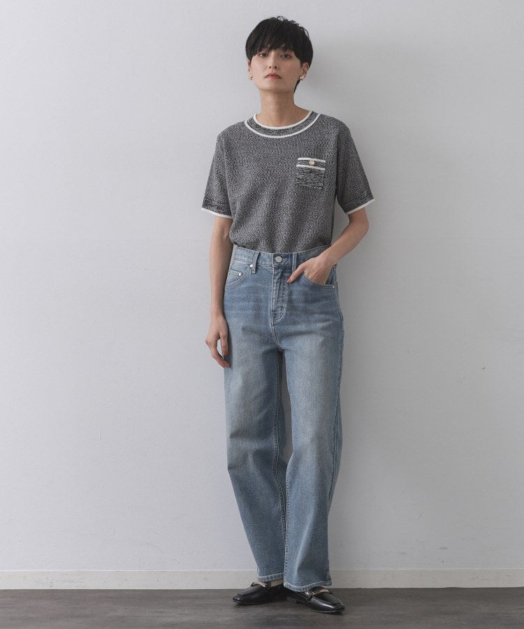 オペーク ドット クリップ OPAQUE.CLIP ツイードライクポケット付きニット【洗濯機洗い可／抗ピル】 （オフホワイト(003)） オフホワイト(003)