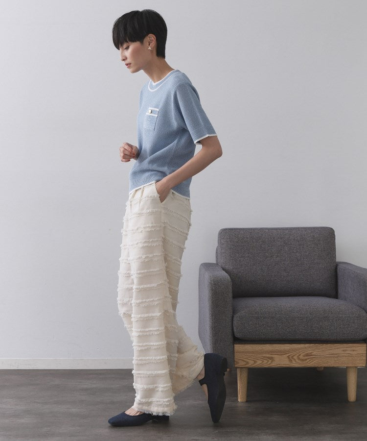 オペーク ドット クリップ OPAQUE.CLIP ツイードライクポケット付きニット【洗濯機洗い可／抗ピル】 （オフホワイト(003)） オフホワイト(003)