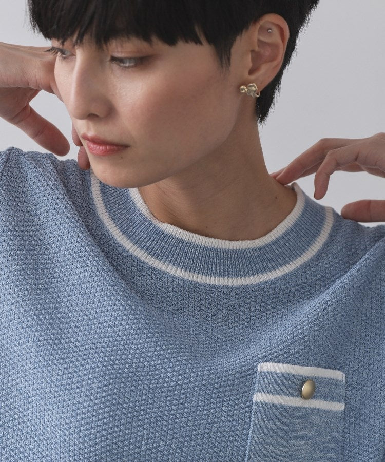 オペーク ドット クリップ OPAQUE.CLIP ツイードライクポケット付きニット【洗濯機洗い可／抗ピル】 （オフホワイト(003)） オフホワイト(003)