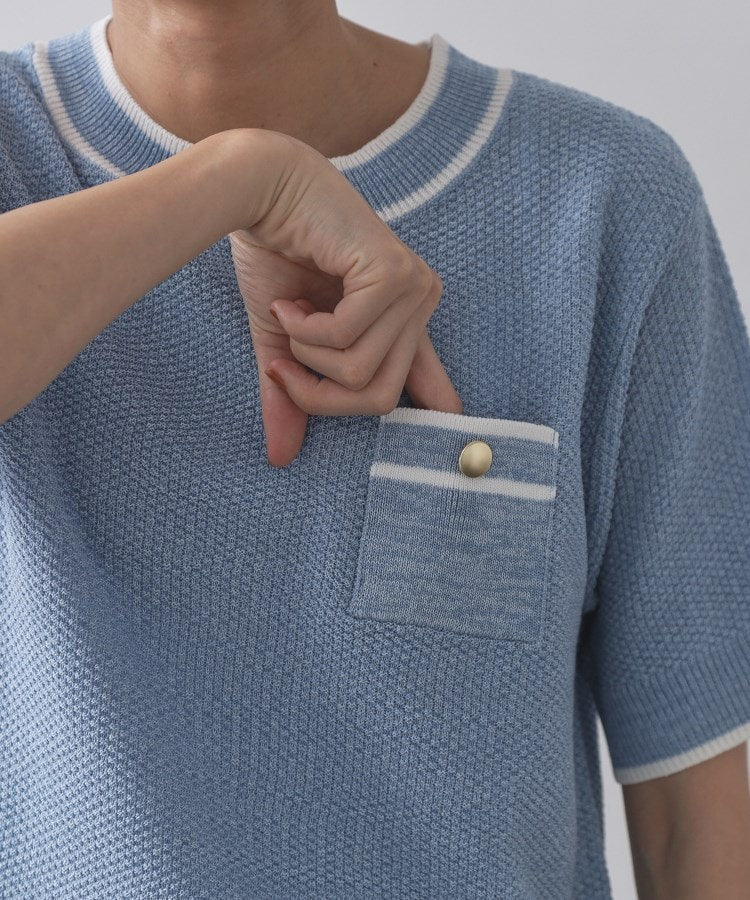 オペーク ドット クリップ OPAQUE.CLIP ツイードライクポケット付きニット【洗濯機洗い可／抗ピル】 （オフホワイト(003)） オフホワイト(003)