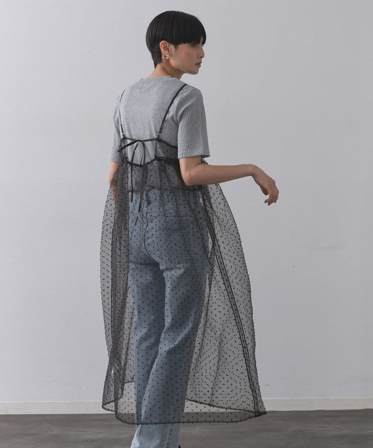 オペーク ドット クリップ OPAQUE.CLIP シアードットレイヤードキャミワンピース【洗濯機洗い可】 （ブラック(019)） ブラック(019)