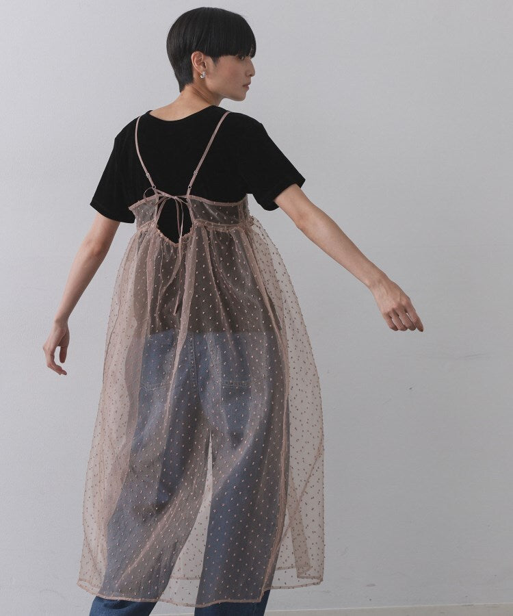 オペーク ドット クリップ OPAQUE.CLIP シアードットレイヤードキャミワンピース【洗濯機洗い可】 （ブラック(019)） ブラック(019)