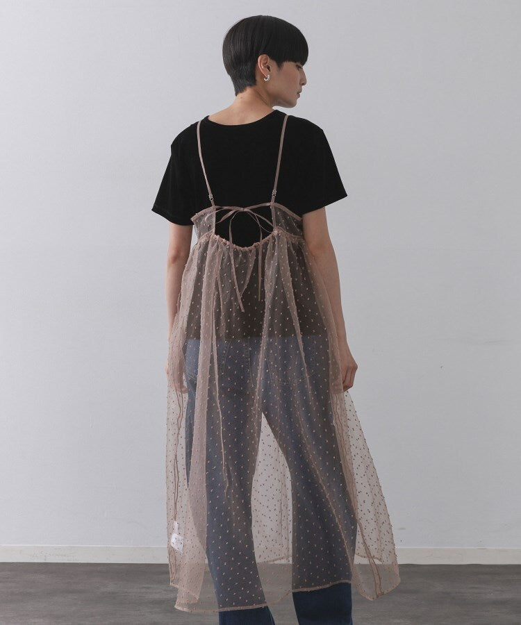 オペーク ドット クリップ OPAQUE.CLIP シアードットレイヤードキャミワンピース【洗濯機洗い可】 （ブラック(019)） ブラック(019)