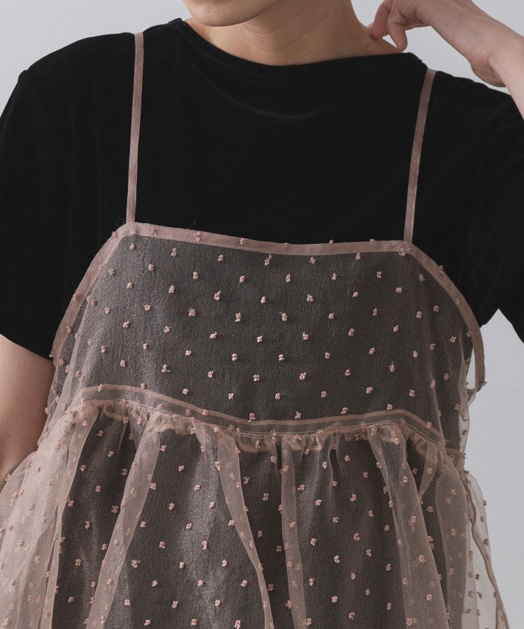 オペーク ドット クリップ OPAQUE.CLIP シアードットレイヤードキャミワンピース【洗濯機洗い可】 （ブラック(019)） ブラック(019)