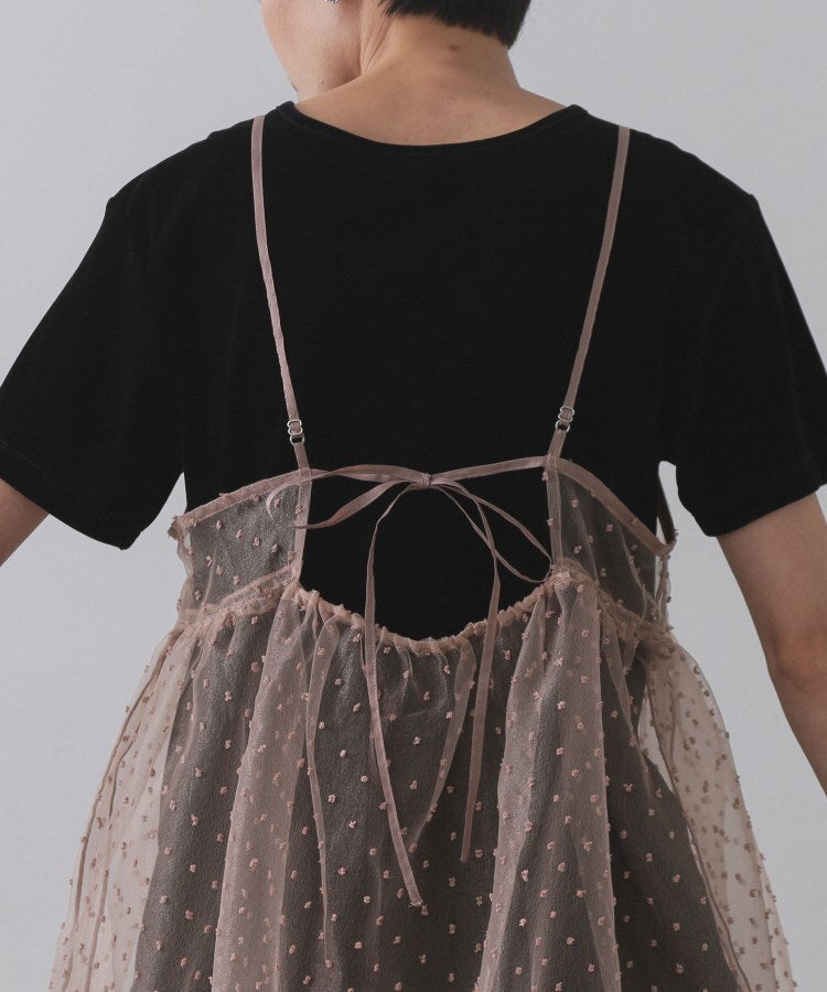 オペーク ドット クリップ OPAQUE.CLIP シアードットレイヤードキャミワンピース【洗濯機洗い可】 （ブラック(019)） ブラック(019)