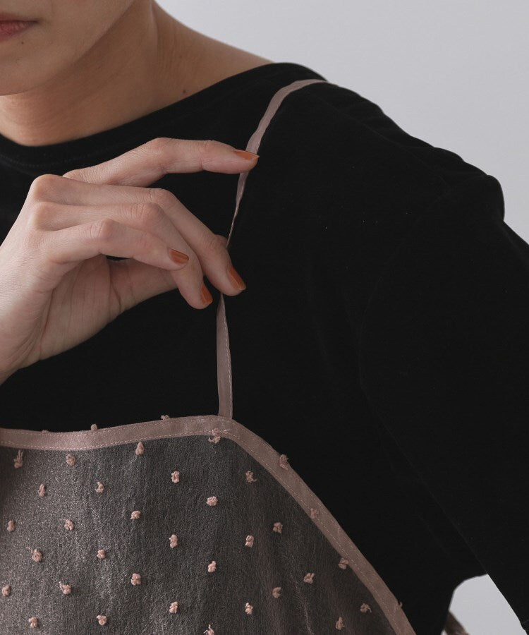 オペーク ドット クリップ OPAQUE.CLIP シアードットレイヤードキャミワンピース【洗濯機洗い可】 （ブラック(019)） ブラック(019)