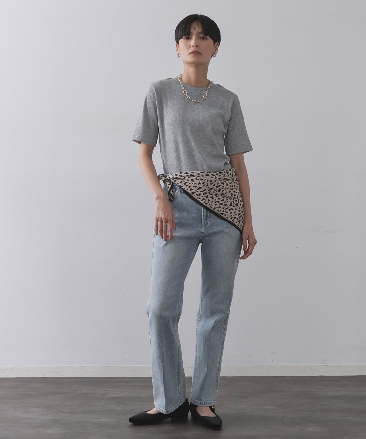 オペーク ドット クリップ OPAQUE.CLIP ラメリブカットソー【洗濯機洗い可】 （グレー(612)） グレー(612)