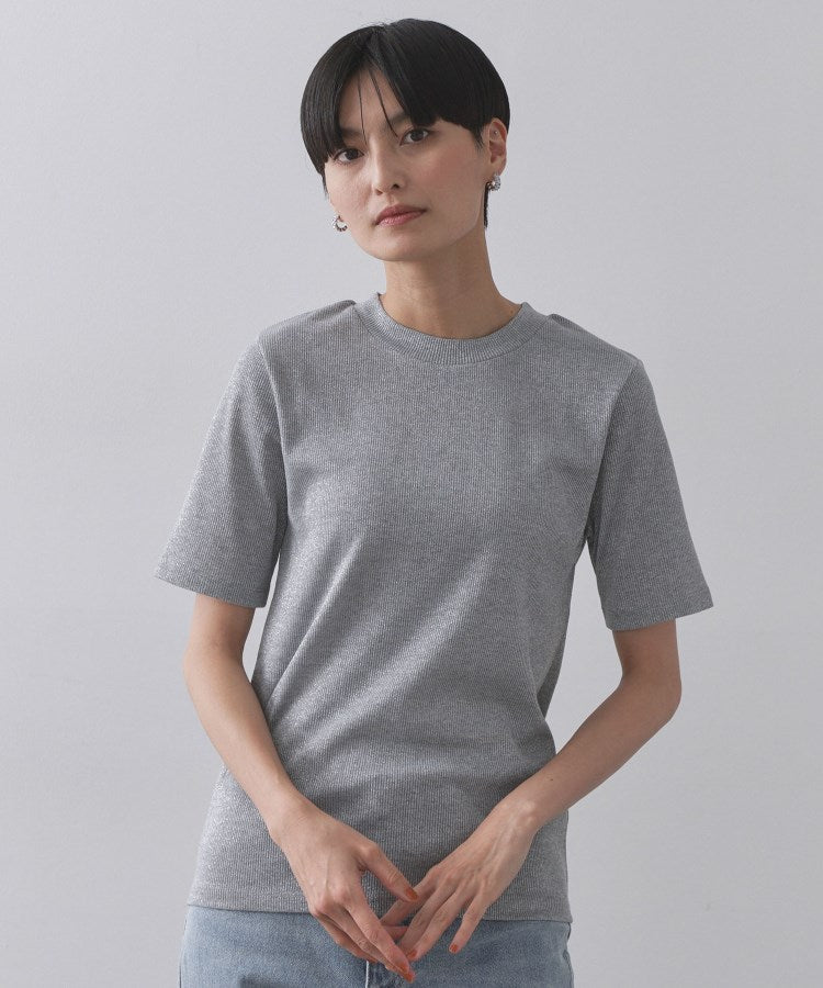 オペーク ドット クリップ OPAQUE.CLIP ラメリブカットソー【洗濯機洗い可】 （グレー(612)） グレー(612)