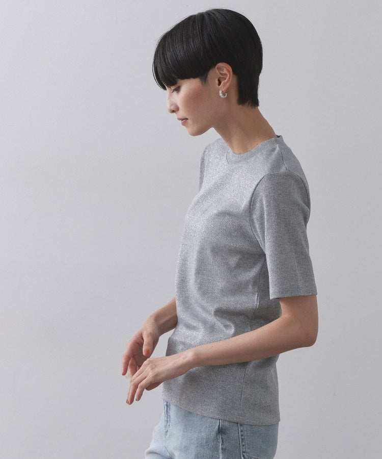 オペーク ドット クリップ OPAQUE.CLIP ラメリブカットソー【洗濯機洗い可】 （グレー(612)） グレー(612)