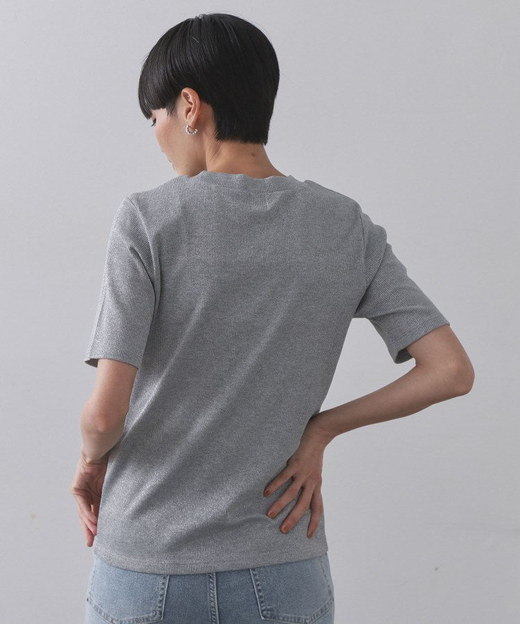 オペーク ドット クリップ OPAQUE.CLIP ラメリブカットソー【洗濯機洗い可】 （グレー(612)） グレー(612)