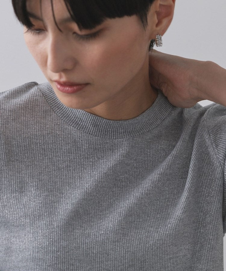 オペーク ドット クリップ OPAQUE.CLIP ラメリブカットソー【洗濯機洗い可】 （グレー(612)） グレー(612)