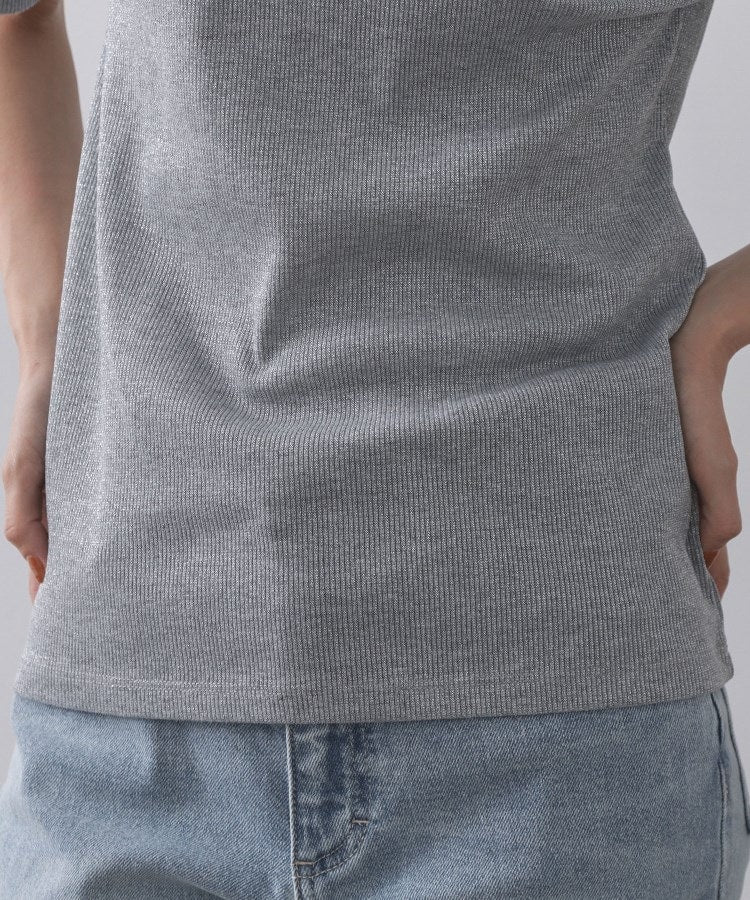 オペーク ドット クリップ OPAQUE.CLIP ラメリブカットソー【洗濯機洗い可】 （グレー(612)） グレー(612)