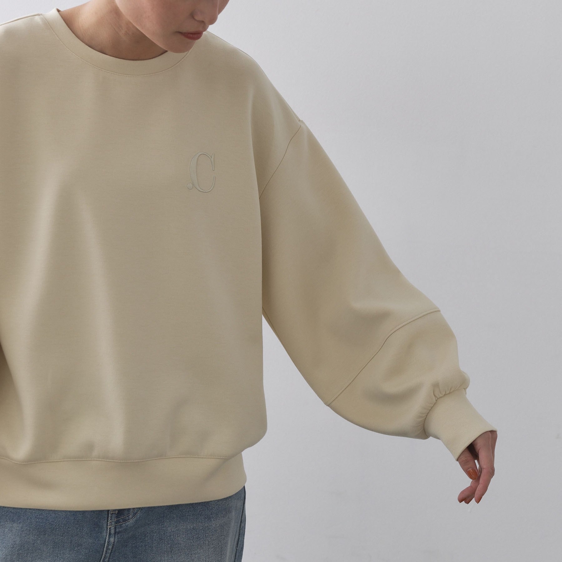 オペーク ドット クリップ OPAQUE.CLIP ワンポイント刺繍ダンボールトップス【UVケア／洗濯機洗い可】 （ライトイエロー(030)） ライトイエロー(030)