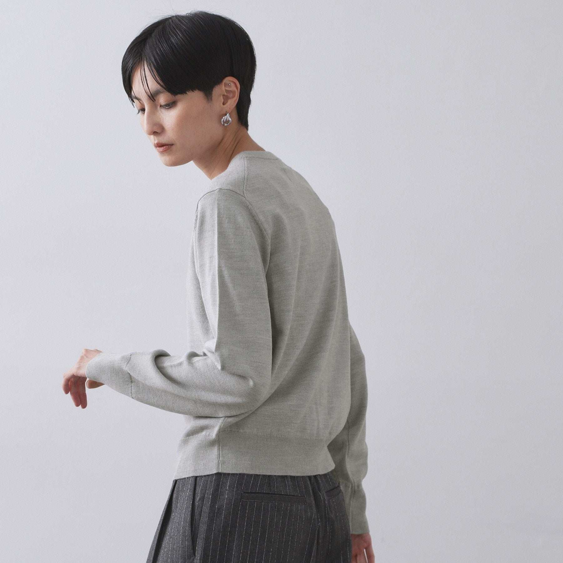 オペーク ドット クリップ OPAQUE.CLIP 《6色展開／SーLLサイズ》クルーニットカーディガン／FILIVIVI／フィルビビ【洗濯機洗い可】 （レッド(063)） レッド(063)