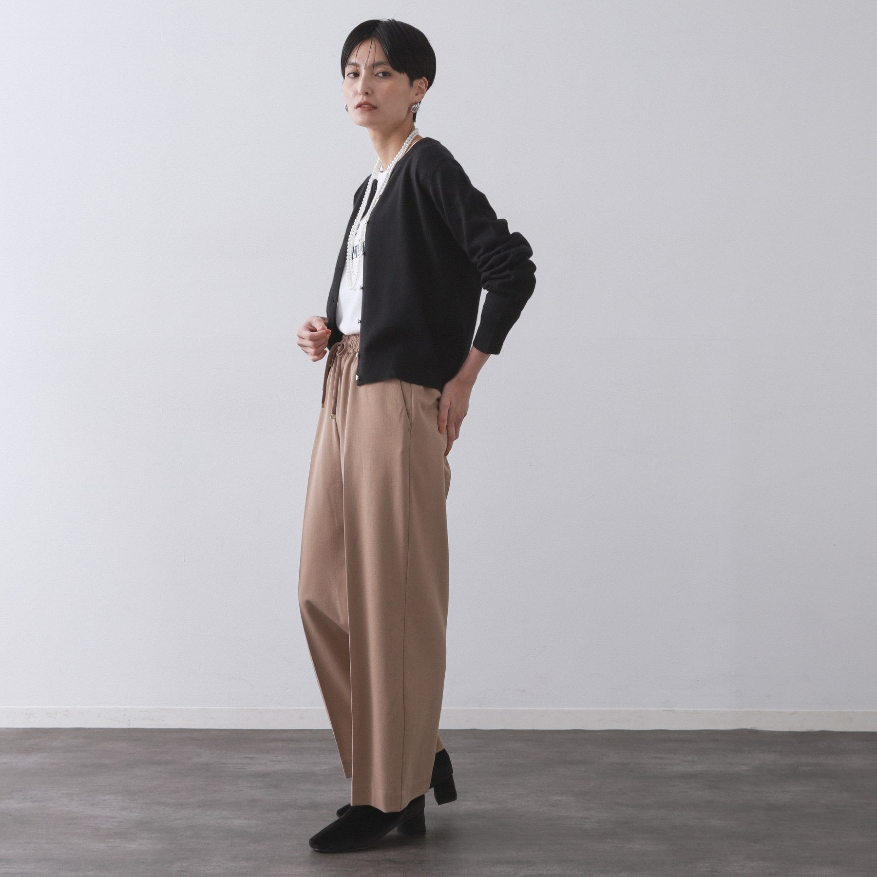 オペーク ドット クリップ OPAQUE.CLIP 《6色展開／SーLLサイズ》クルーニットカーディガン／FILIVIVI／フィルビビ【洗濯機洗い可】 （レッド(063)） レッド(063)