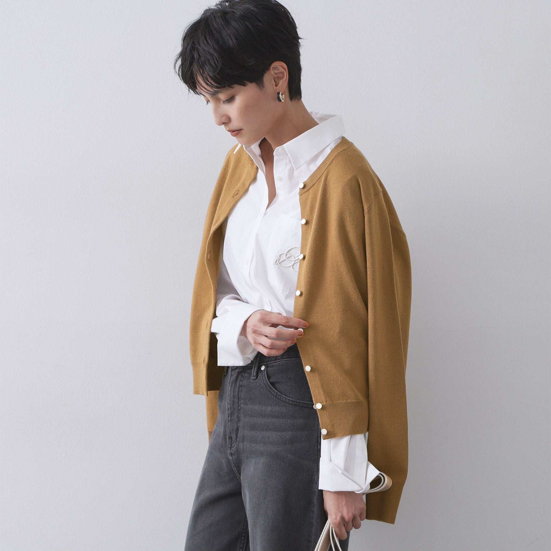 オペーク ドット クリップ OPAQUE.CLIP 《6色展開／SーLLサイズ》クルーニットカーディガン／FILIVIVI／フィルビビ【洗濯機洗い可】 （レッド(063)） レッド(063)