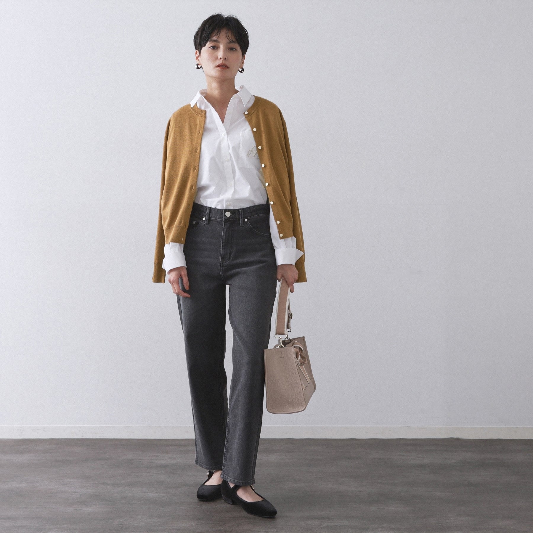 オペーク ドット クリップ OPAQUE.CLIP 《6色展開／SーLLサイズ》クルーニットカーディガン／FILIVIVI／フィルビビ【洗濯機洗い可】 （レッド(063)） レッド(063)