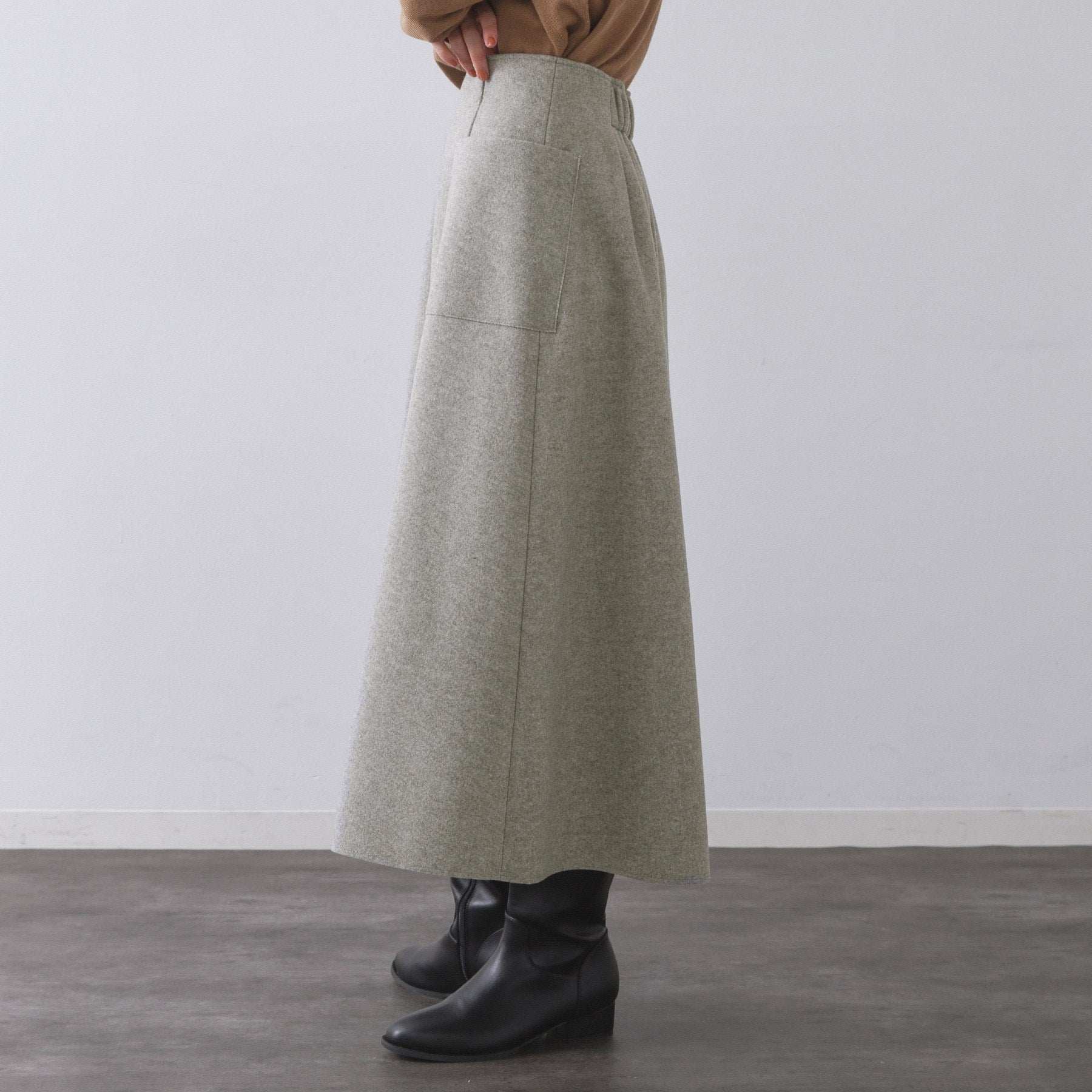 オペーク ドット クリップ OPAQUE.CLIP ウールライクフレアスカート【洗濯機洗い可】 （グレー(012)） グレー(012)