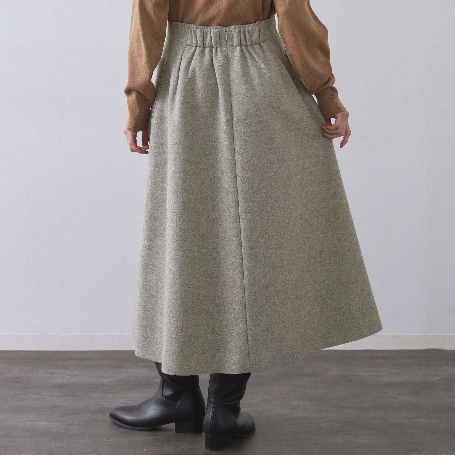 オペーク ドット クリップ OPAQUE.CLIP ウールライクフレアスカート【洗濯機洗い可】 （グレー(012)） グレー(012)