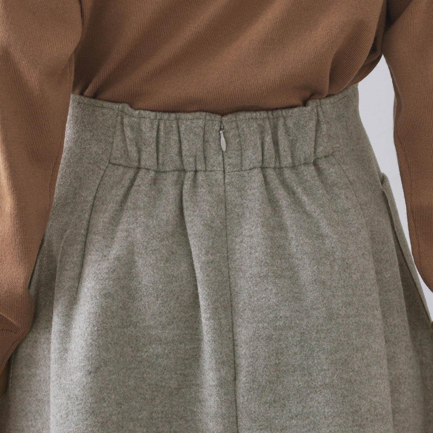 オペーク ドット クリップ OPAQUE.CLIP ウールライクフレアスカート【洗濯機洗い可】 （グレー(012)） グレー(012)