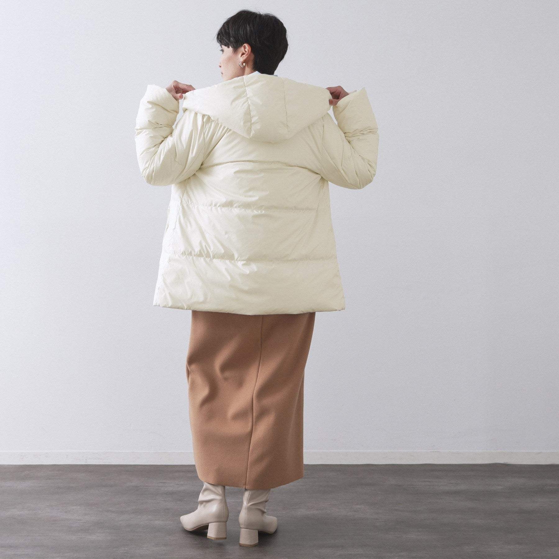 オペーク ドット クリップ OPAQUE.CLIP 撥水フードミドルダウンコート／ミュラーダウン【防風／抗菌防臭加工／洗濯機洗い可】 （ブラック(019)） ブラック(019)