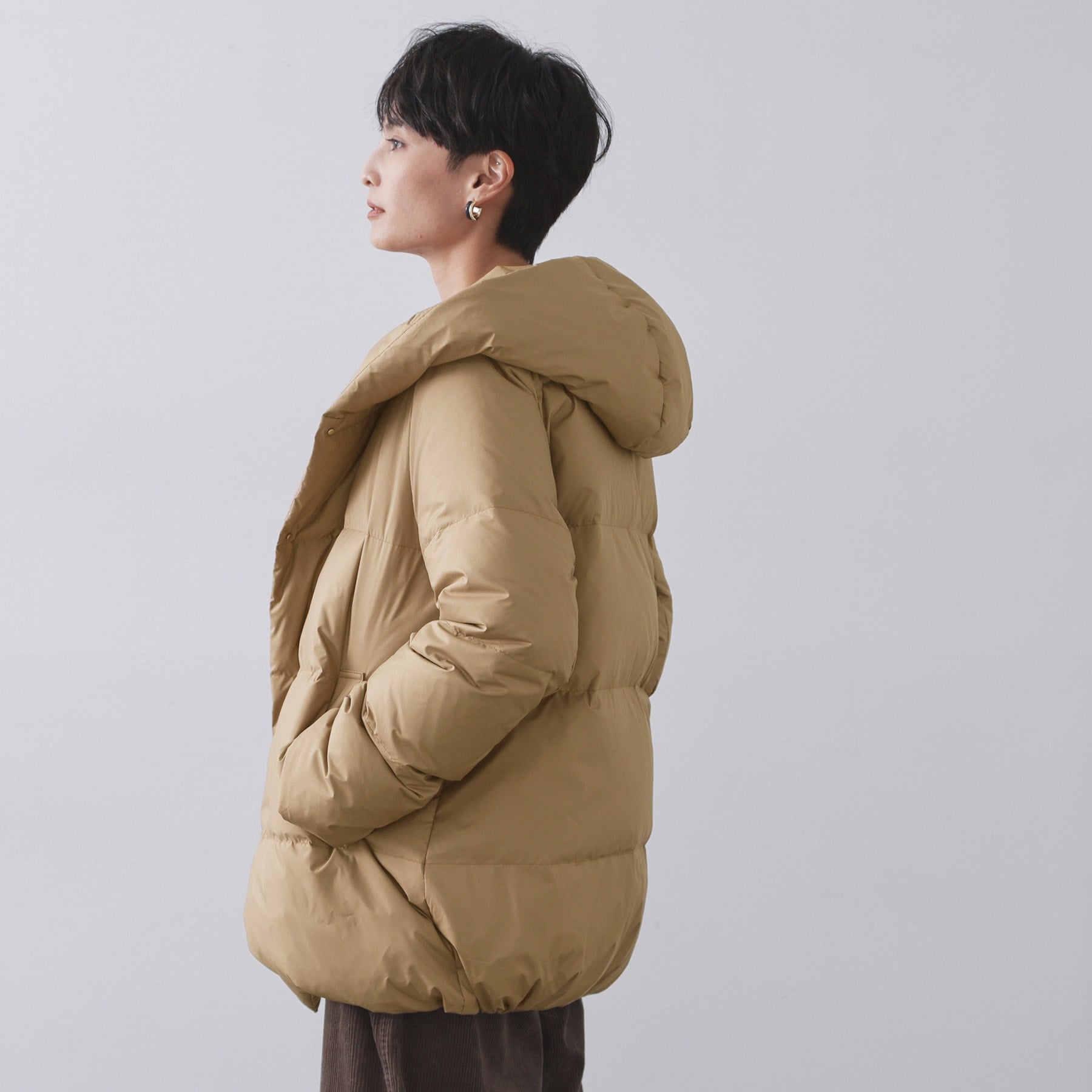 オペーク ドット クリップ OPAQUE.CLIP 撥水フードミドルダウンコート／ミュラーダウン【防風／抗菌防臭加工／洗濯機洗い可】 （ブラック(019)） ブラック(019)