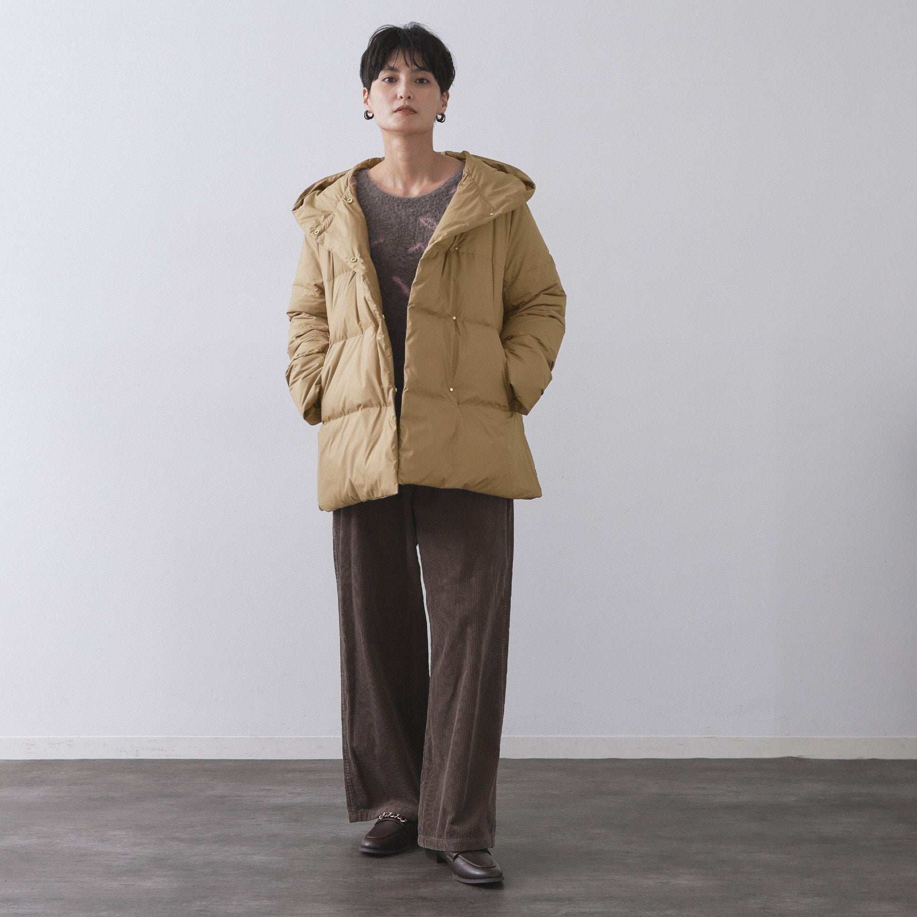 オペーク ドット クリップ OPAQUE.CLIP 撥水フードミドルダウンコート／ミュラーダウン【防風／抗菌防臭加工／洗濯機洗い可】 （ブラック(019)） ブラック(019)