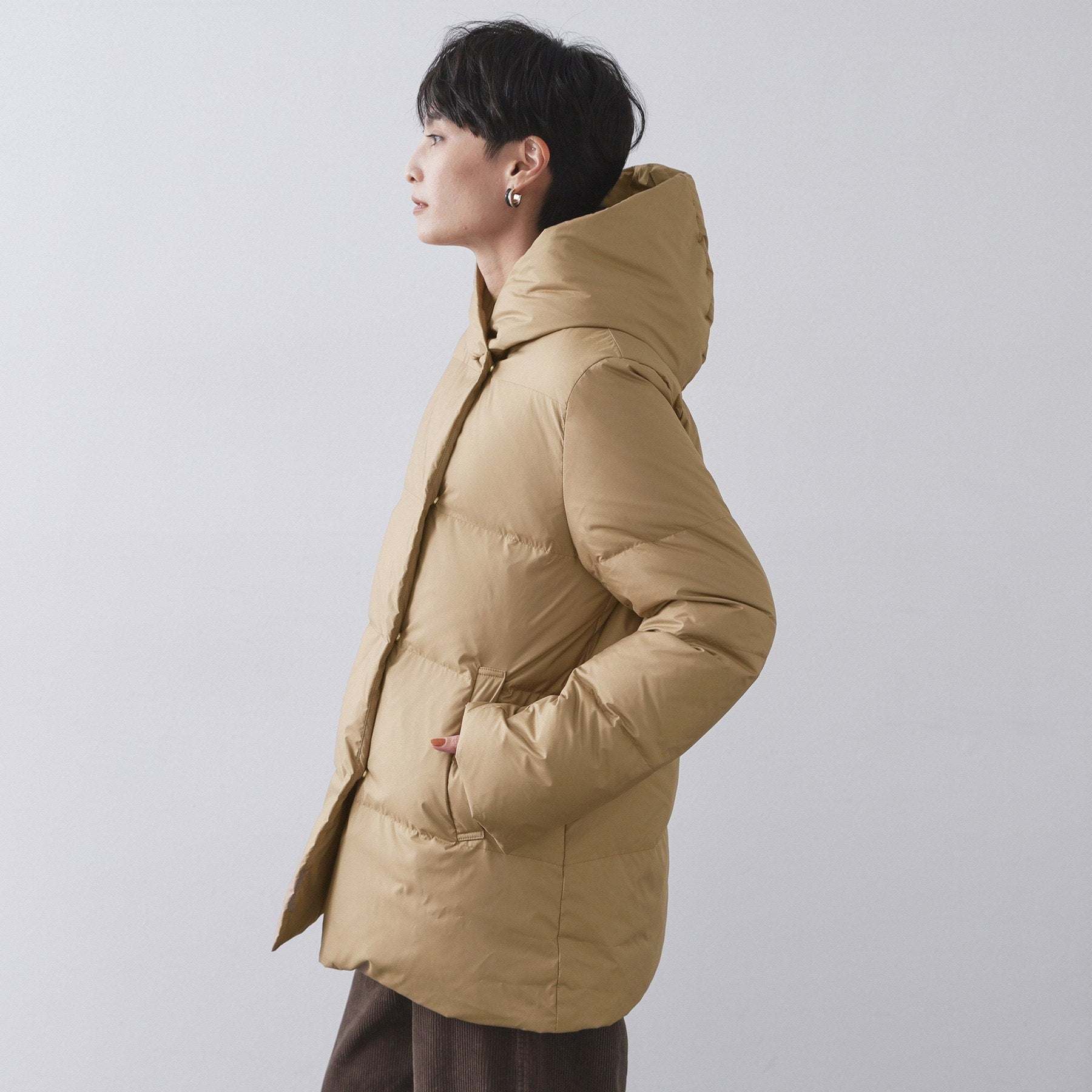 オペーク ドット クリップ OPAQUE.CLIP 撥水フードミドルダウンコート／ミュラーダウン【防風／抗菌防臭加工／洗濯機洗い可】 （ブラック(019)） ブラック(019)